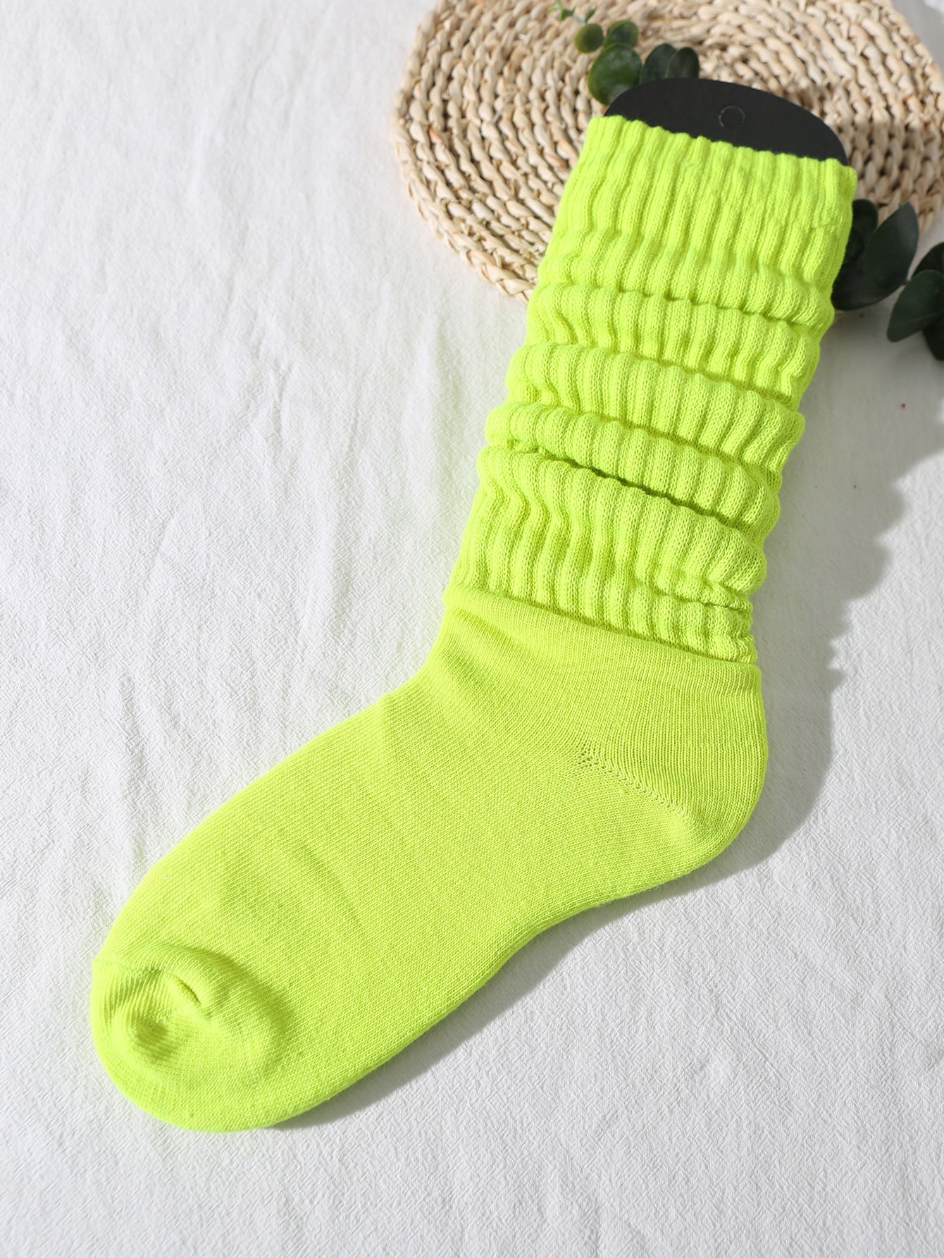 1pair Women's Spring & Summer Korean Style Casual Preppy Style Lolita Simple Sports Over-Knee Socks (No Sock Board Included) Green