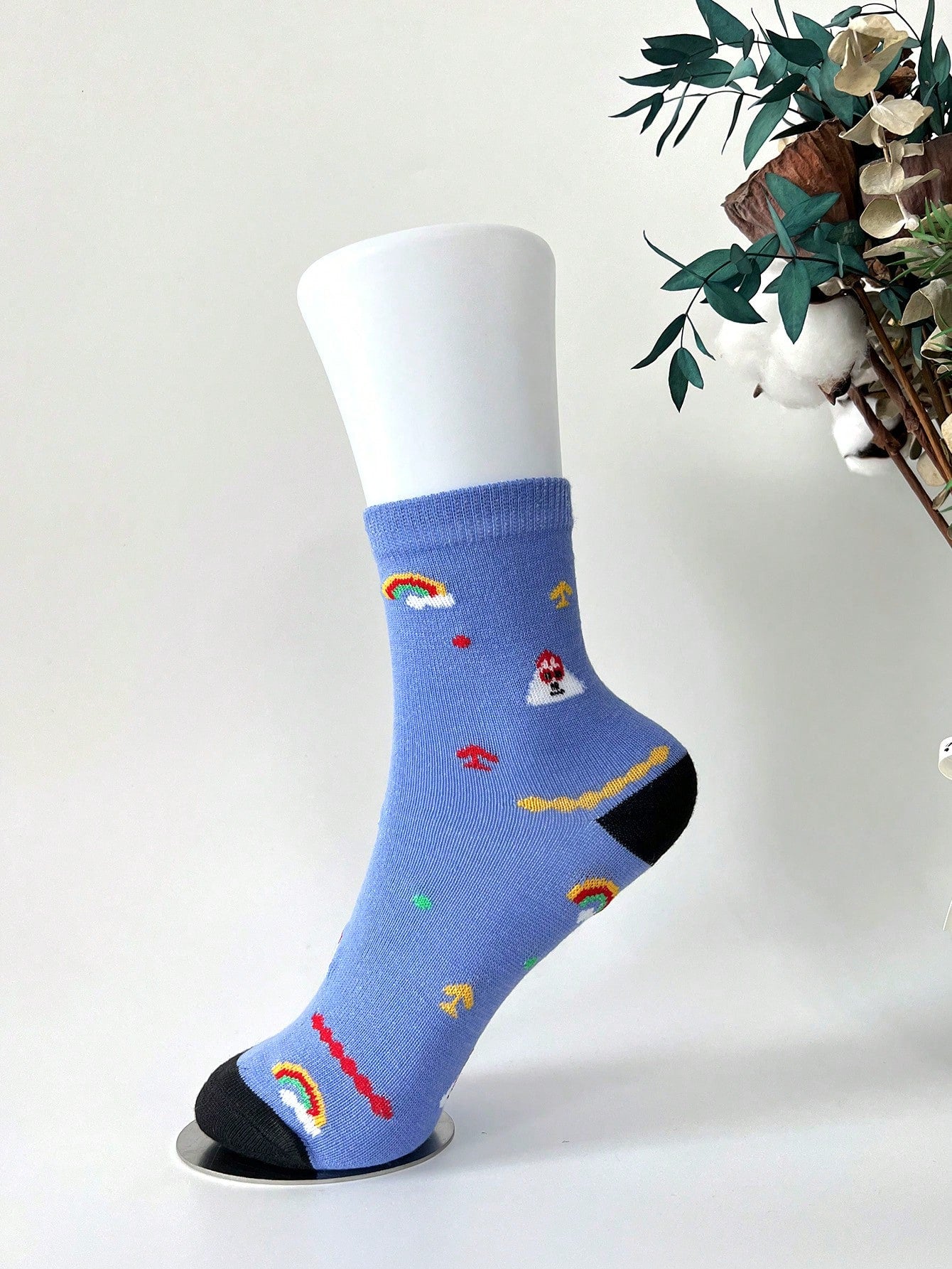 10pairs Random Delivery Mid-calf Socks, Spring/summer Cartoon Comic Pattern Sports Casual Socks For Students Multicolor
