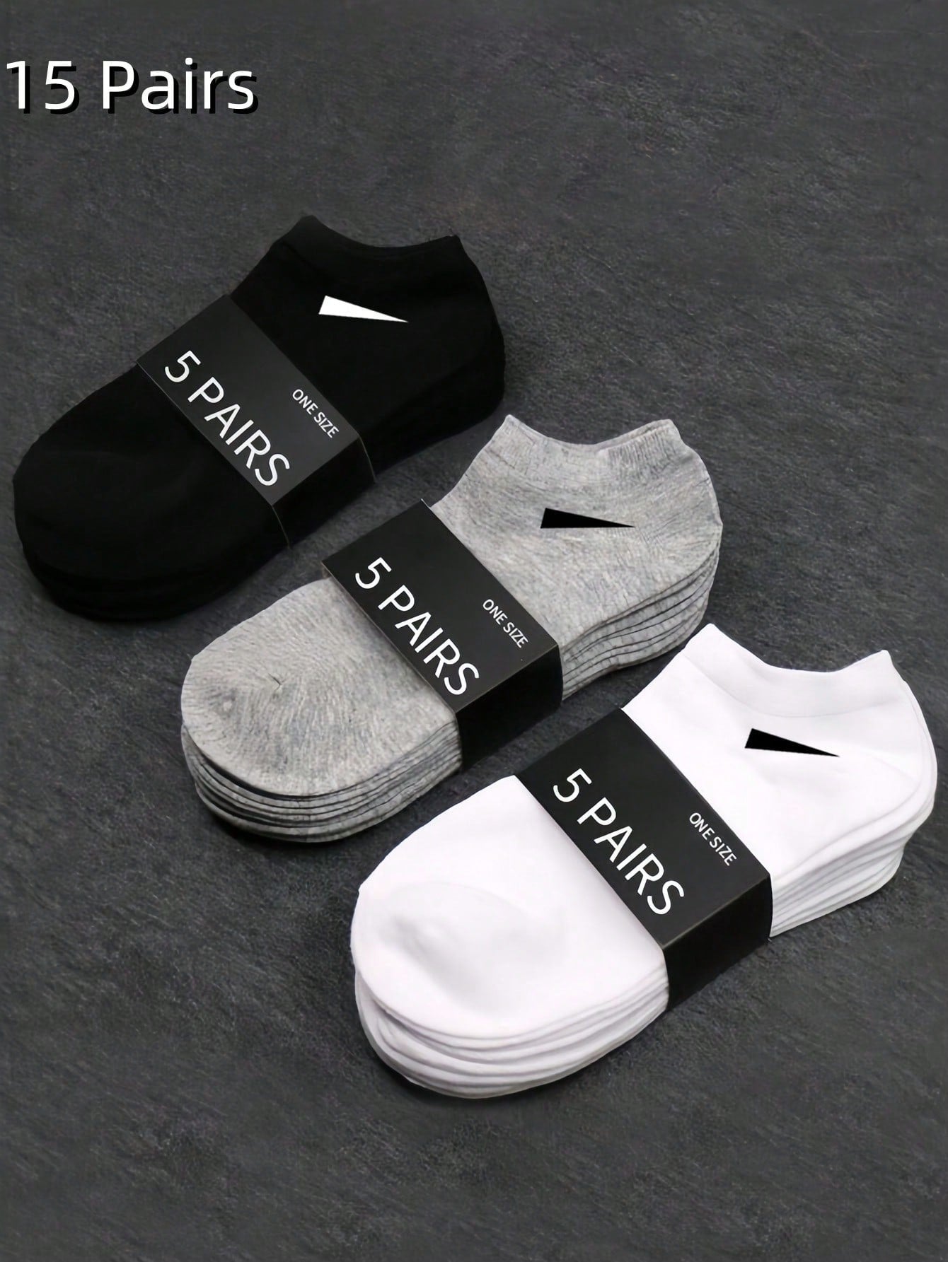 15pairs Minimalist Style Unisex Ankle Socks, For Gym Multicolor