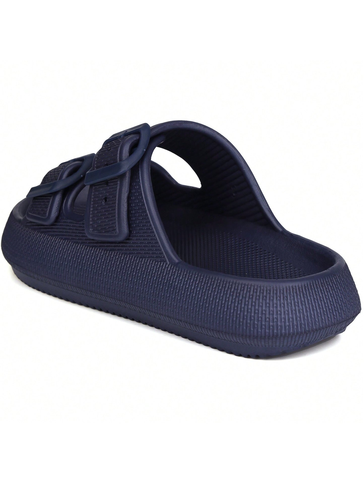 Kids Cloud Buckle Slides Boys Girls Slip On Sandals Youth Adjustable Flip Flops EVA Summer Slippers Beach Pool Shower Shoes deep blue