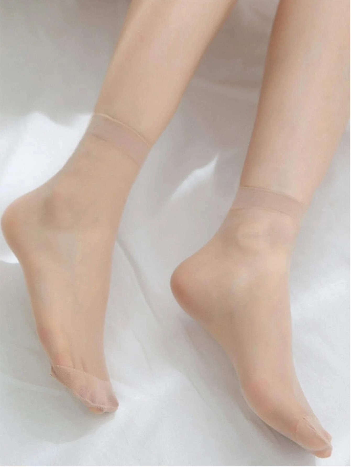 10 Pairs Solid Color Crew Socks, Casual Wear For Daily Life And Home Apricot