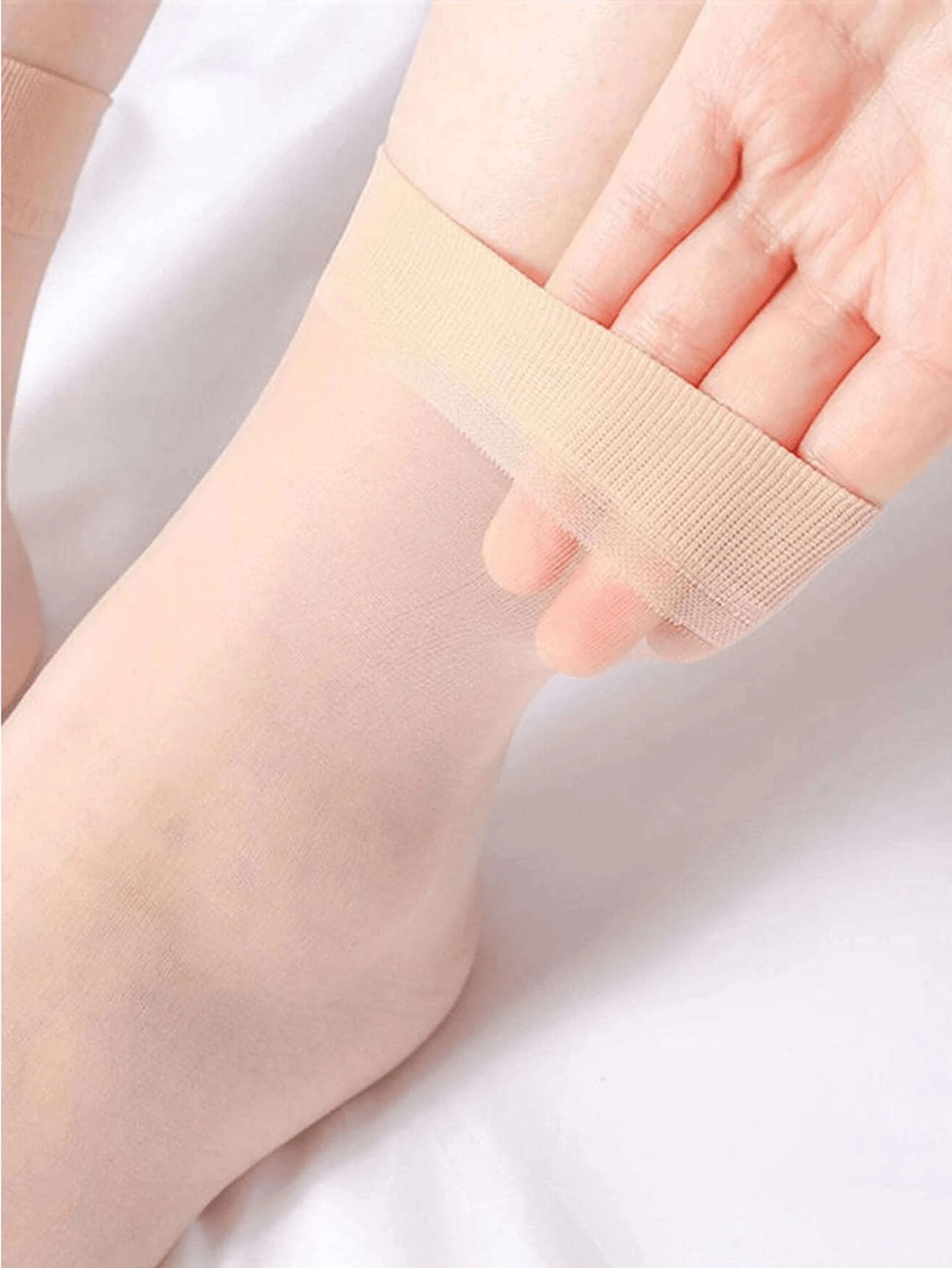 10 Pairs Solid Color Crew Socks, Casual Wear For Daily Life And Home Apricot