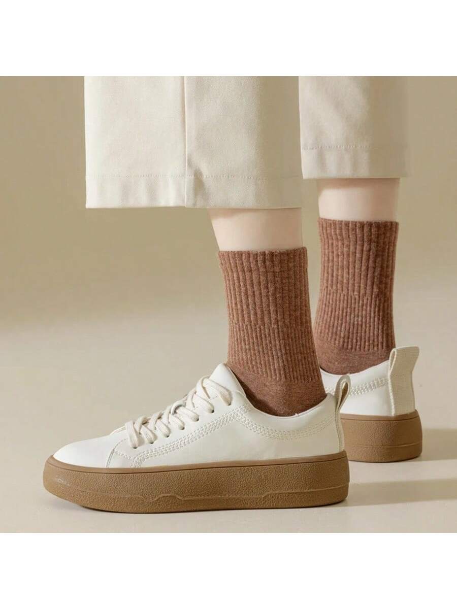 5 Pairs/Lot Women Five Fingers Socks 100% Cotton Solid Colour Ladies Split Toe Sports Socks Spring Autumn Harajuku Toe Socks Apricot