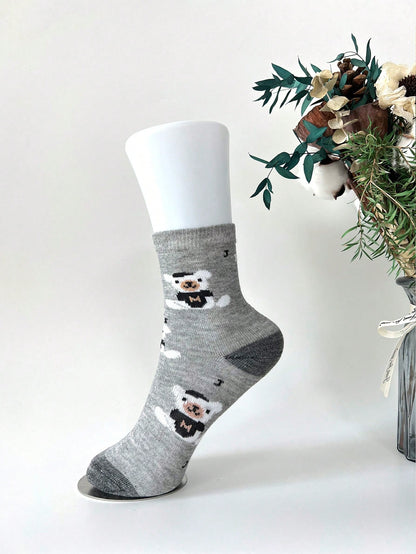 10pairs Random Delivery Mid-calf Socks, Spring/summer Cartoon Comic Pattern Sports Casual Socks For Students Multicolor