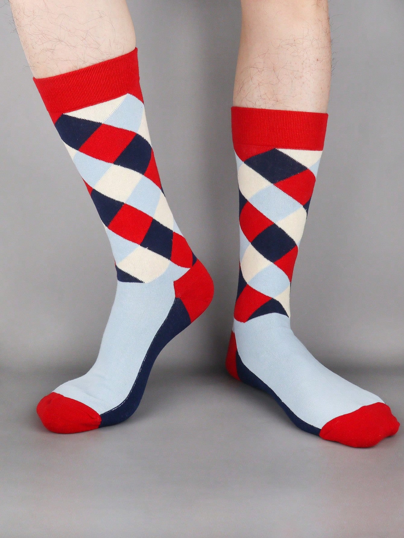 6 Pairs Random Men's Multicolored Mid-Calf Socks, Funny Fun Crazy Novelty Cool Socks For Daily Life, Gift For Men Multicolor