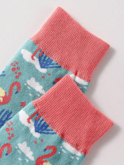 10pairs/Set Men's Mid-Calf Socks In Random Design With Basketball & Butterfly Printed, Soft, Comfortable, Anti-Odor & Moisture Absorbing Multicolor