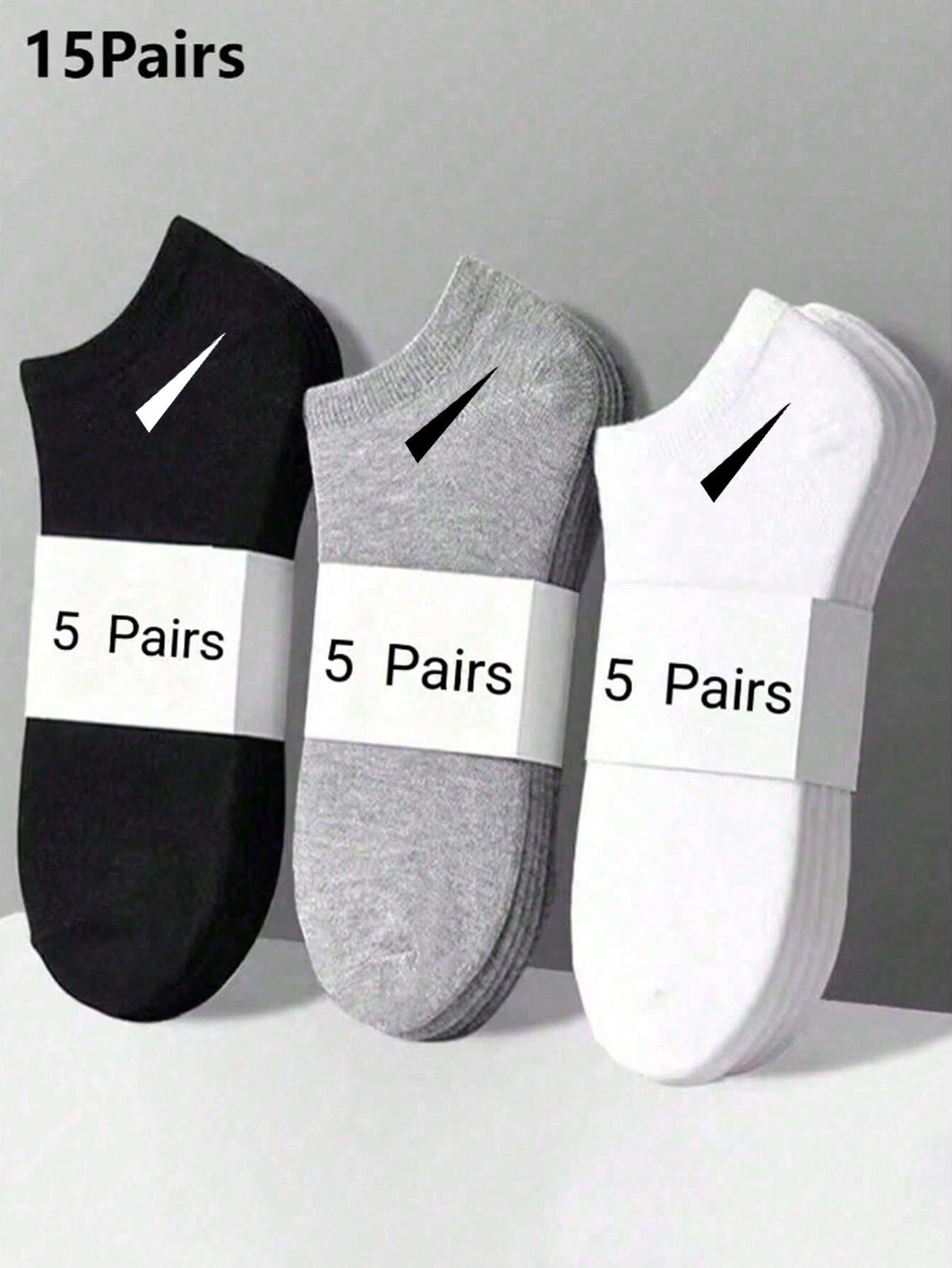 15pairs Minimalist Style Unisex Ankle Socks, For Gym Multicolor