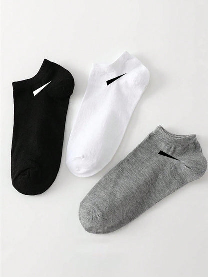 15pairs Minimalist Style Unisex Ankle Socks, For Gym Multicolor