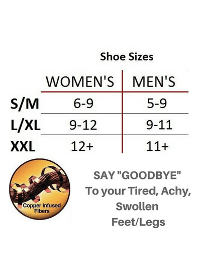 5 Pairs Copper Compression Socks Mens Womens S/M L/XL XXL 20-30mmHg Support Knee High Socks Stockings Unisex Energy Ankle Support Running Athletic Sports Fitness Socks Black