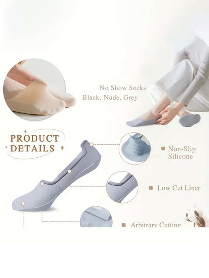 6 Pairs Solid Color Soft Lightweight No Show Socks For Women, Comfortable Low Cut Ankle Socks Multicolor
