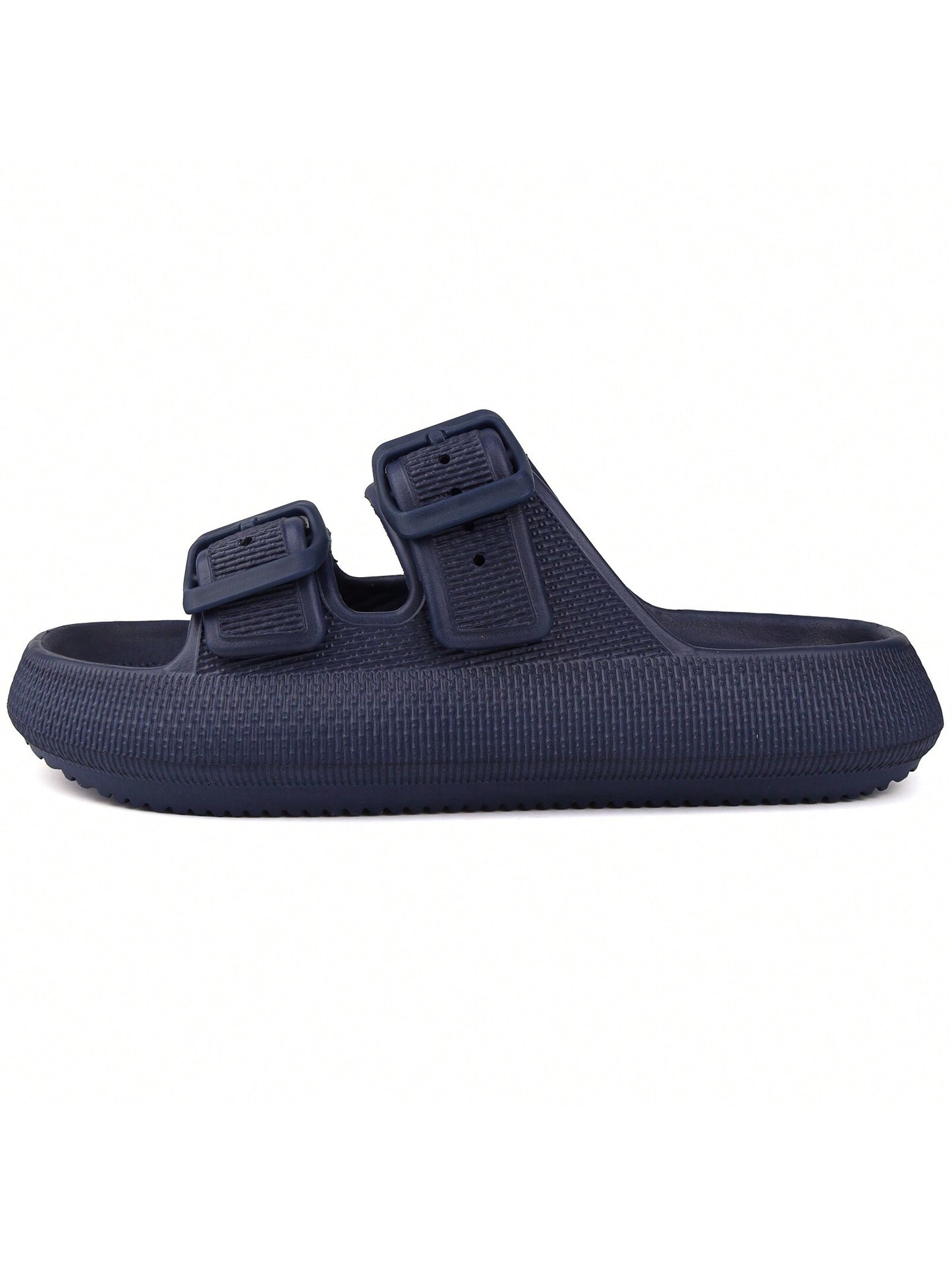 Kids Cloud Buckle Slides Boys Girls Slip On Sandals Youth Adjustable Flip Flops EVA Summer Slippers Beach Pool Shower Shoes deep blue