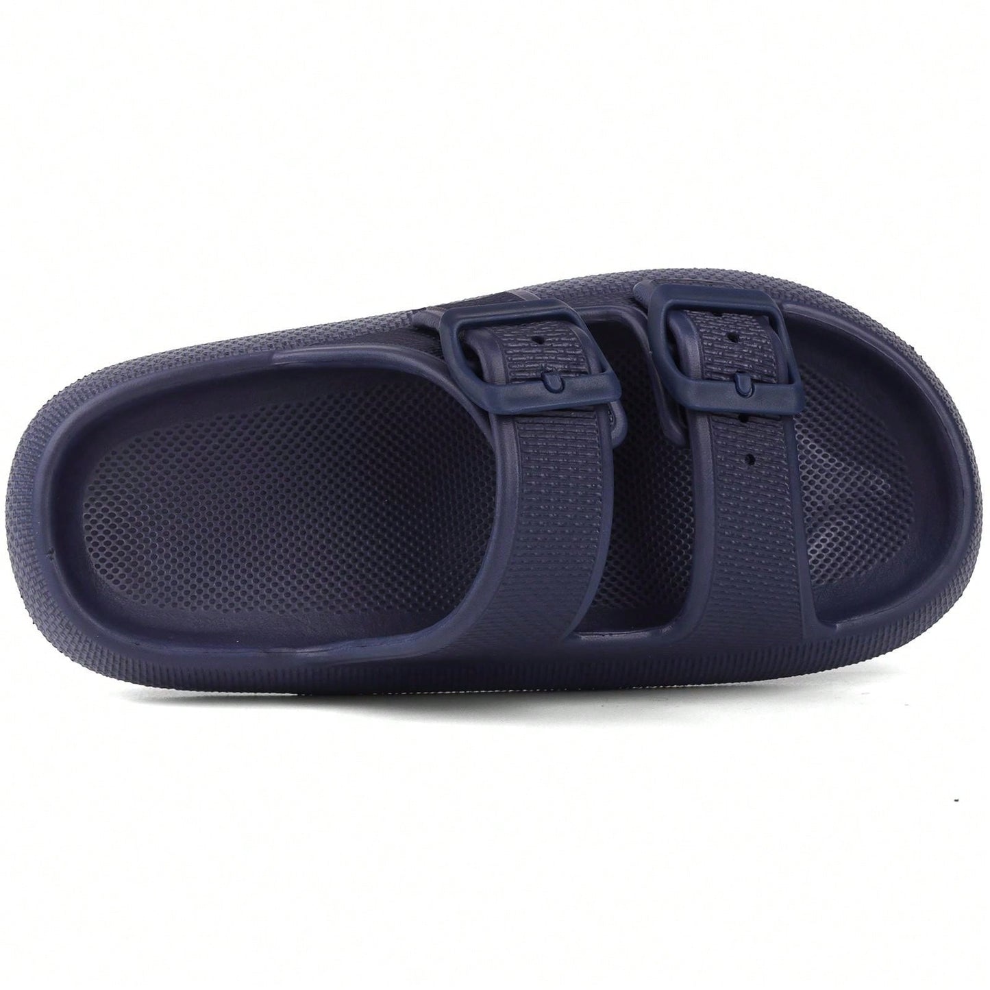 Kids Cloud Buckle Slides Boys Girls Slip On Sandals Youth Adjustable Flip Flops EVA Summer Slippers Beach Pool Shower Shoes deep blue