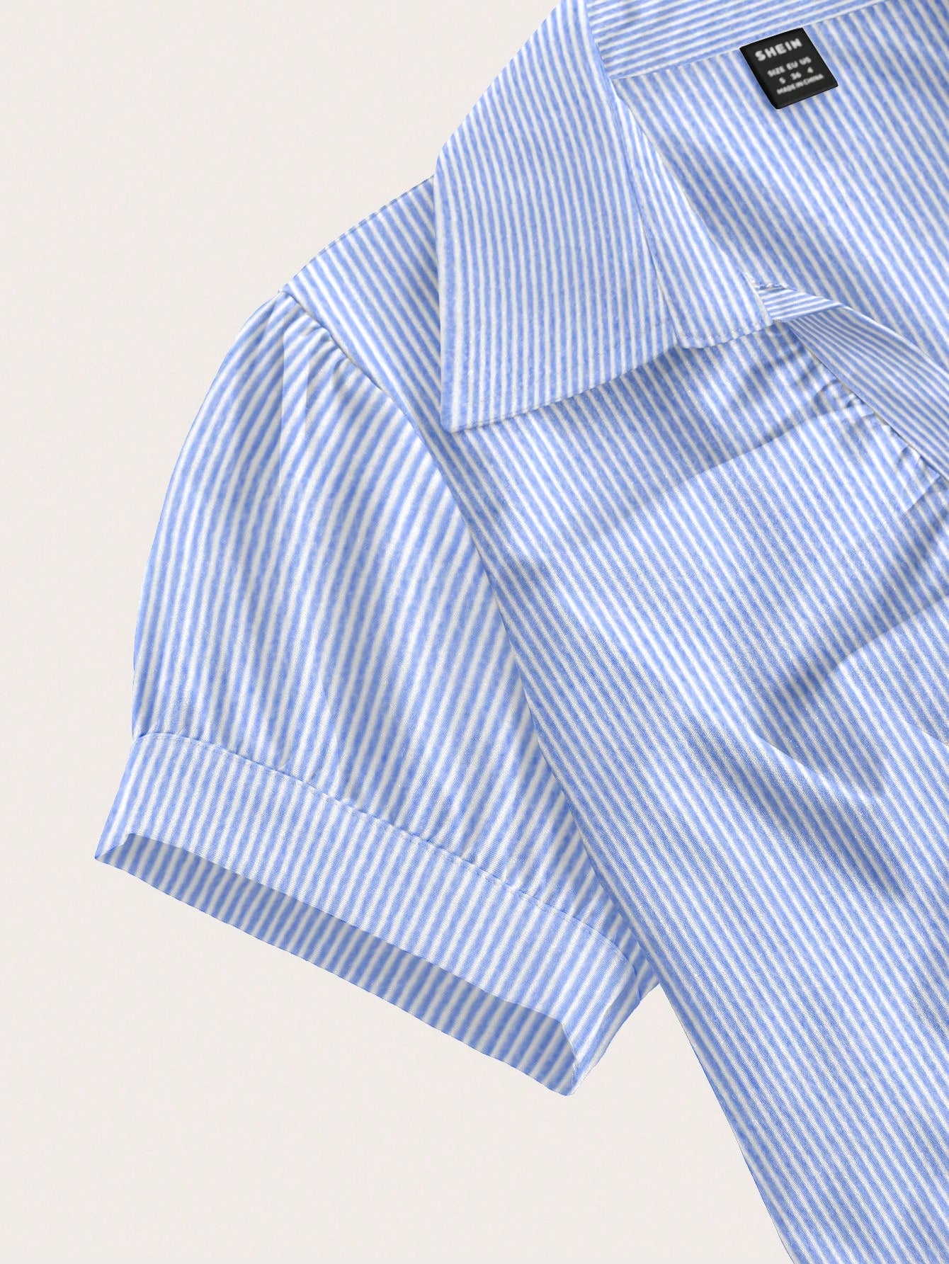 Sweetra V Neck Ruched Keyhole Front Fitted Short Sleeve Shirt, Fashionable And Versatile For Office,Short Sleeve Tops Blue and White