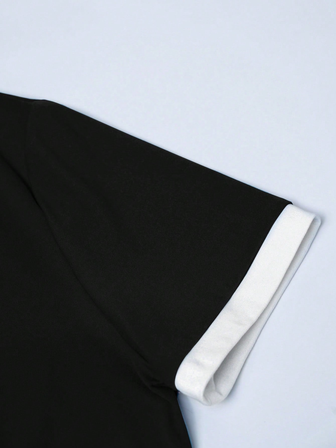SHEIN LUNE Women's Summer Color-Blocked Round Neck Short Sleeve Casual T-Shirt Graphic Tees Women Tops Black