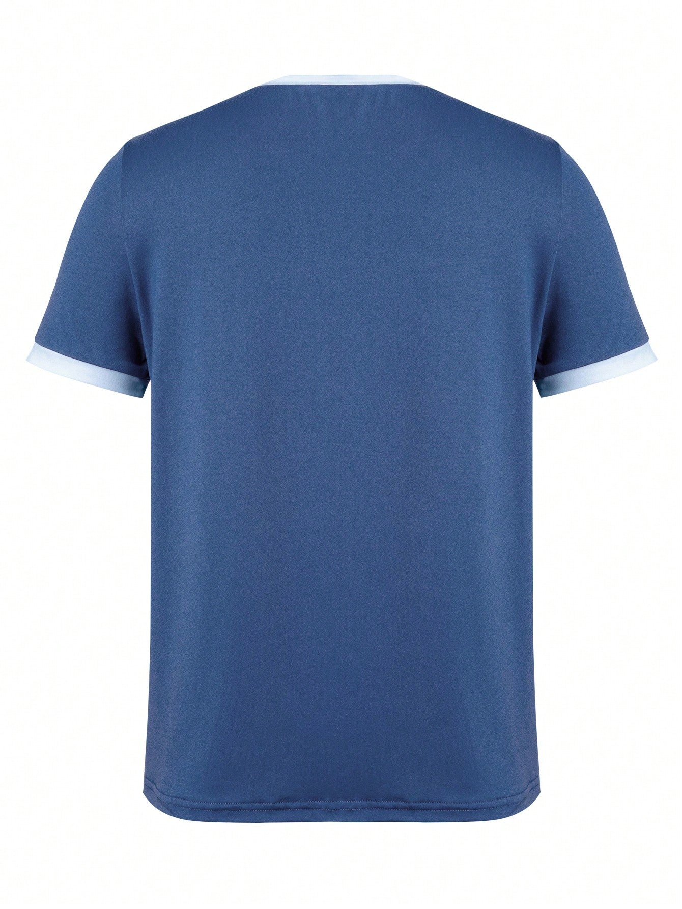 EMERY ROSE Women's Contrast Binding T-Shirt Graphic Tees Women Tops Blue