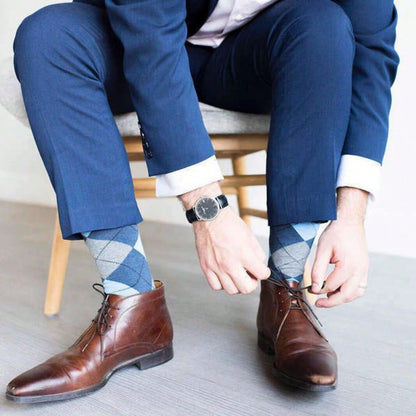 3-12 Pairs Mens Diamond Argyle Cotton Mid Calf Crew Work Dress Socks Size 10-13 12 Pairs