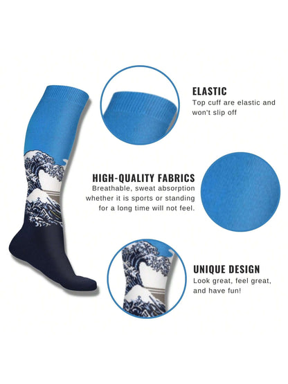 Famous Art Paintings Knee High Socks For Women And Men - Stylish Artistic Socks (3-Pairs) Set 2