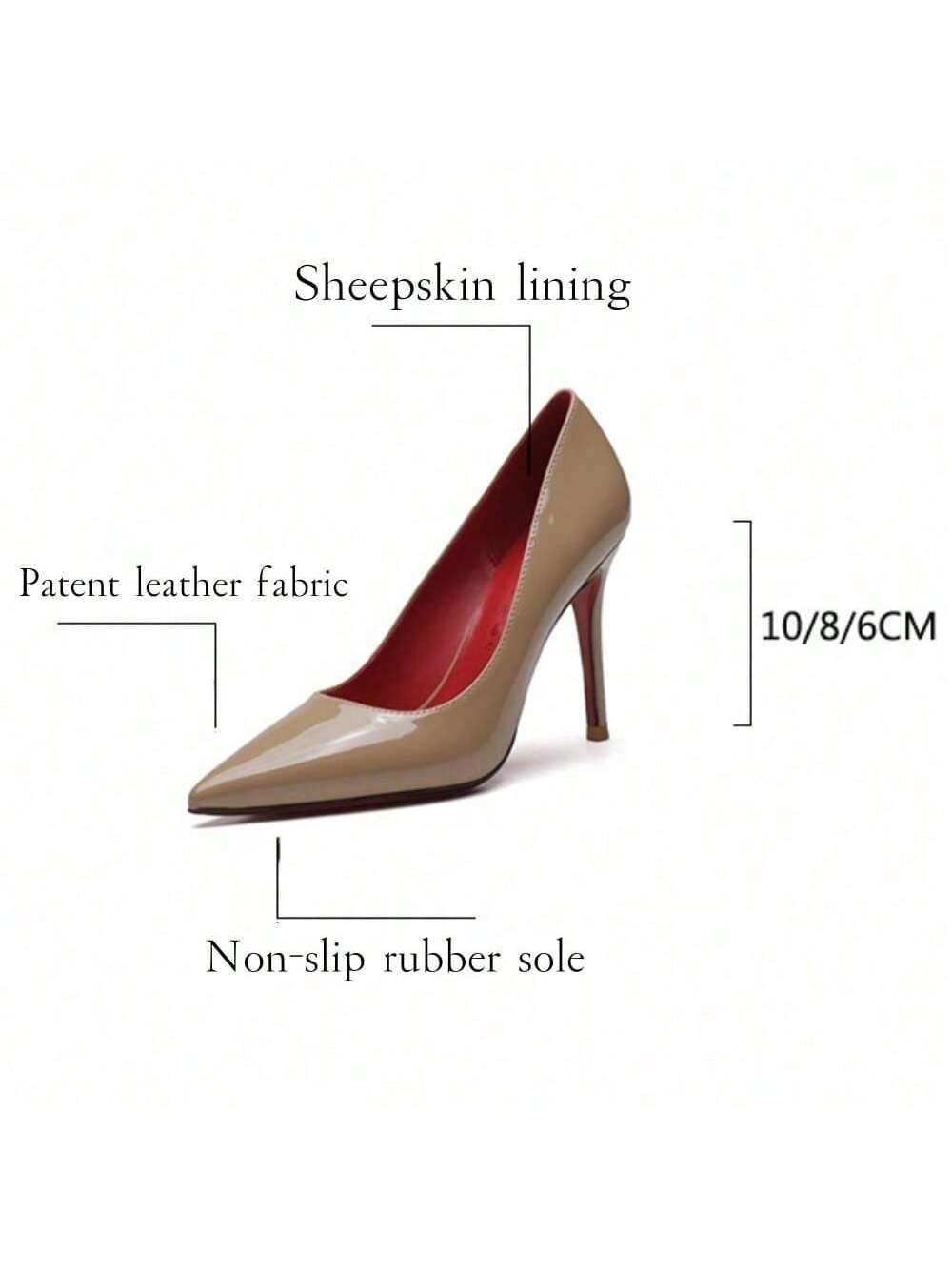 Ladies New Style Red Bottom Black High Heels Female Stilettos Sexy Nightclub Patent Leather Desire Style Banquet Dinner Ladies High Heels Single Shoes Black-7cm