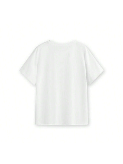 Women's Summer Cotton T-Shirt Alphabet Flower Perfume Shirt Fashion Printed Pattern T-Shirt Brand High Quality Short Sleeve Top White